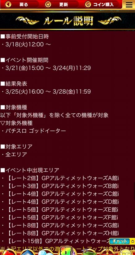 グリパチ 軍団イベント 3月 ルール説明